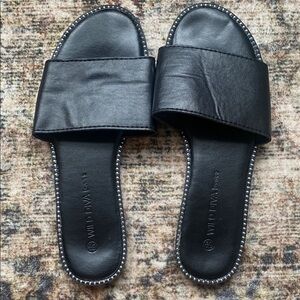 Wild Diva Black Slide Sandals